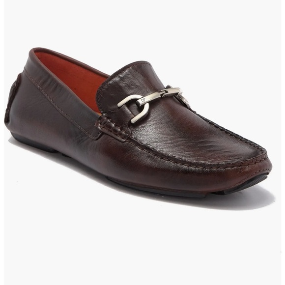 Donald Pliner Victor Leather Driver Loafer Bit Hardware cognac brown size 13 main image 2
